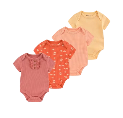 The Caleb - Baby Unisex 4pcs Cartoon Print Bodysuits