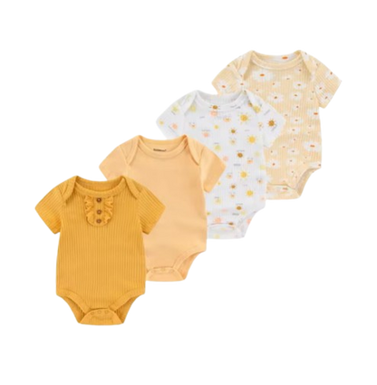 The Caleb - Baby Unisex 4pcs Cartoon Print Bodysuits