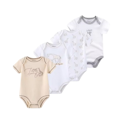 The Caleb - Baby Unisex 4pcs Cartoon Print Bodysuits