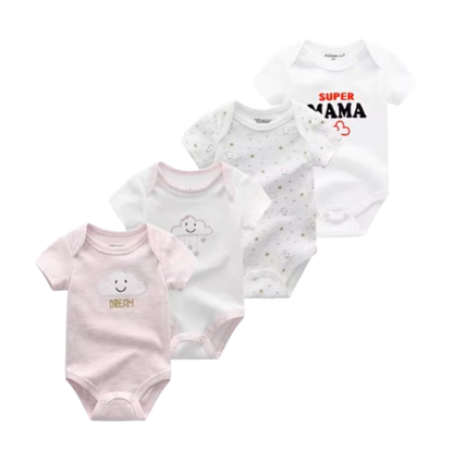 The Caleb - Baby Unisex 4pcs Cartoon Print Bodysuits