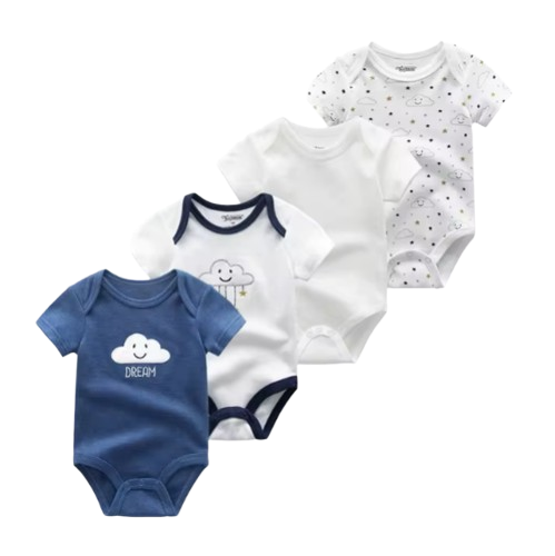 The Caleb - Baby Unisex 4pcs Cartoon Print Bodysuits R