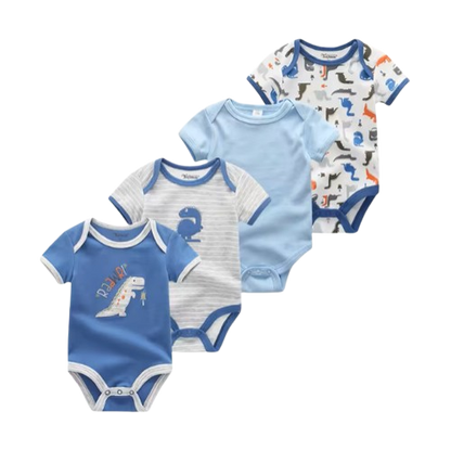 The Caleb - Baby Unisex 4pcs Cartoon Print Bodysuits