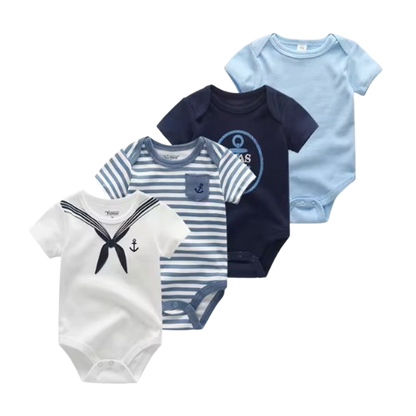 The Caleb - Baby Unisex 4pcs Cartoon Print Bodysuits