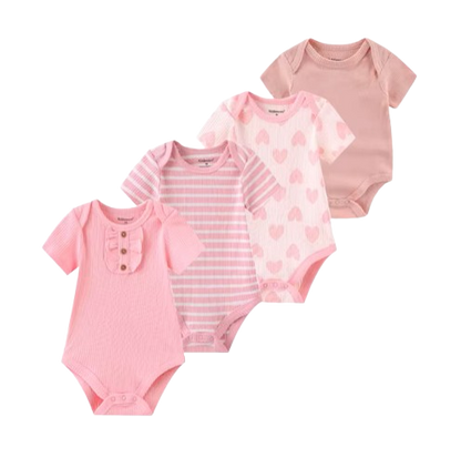 The Caleb - Baby Unisex 4pcs Cartoon Print Bodysuits