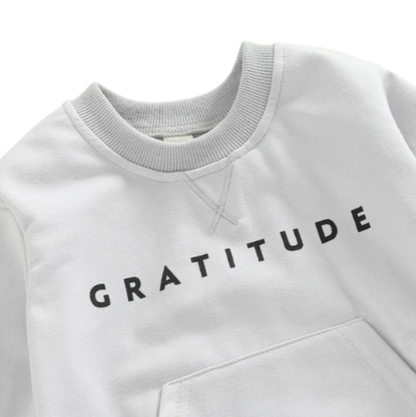 The Calvin - Baby Boy Gratitude Letter Print Sweatshirt + Pants