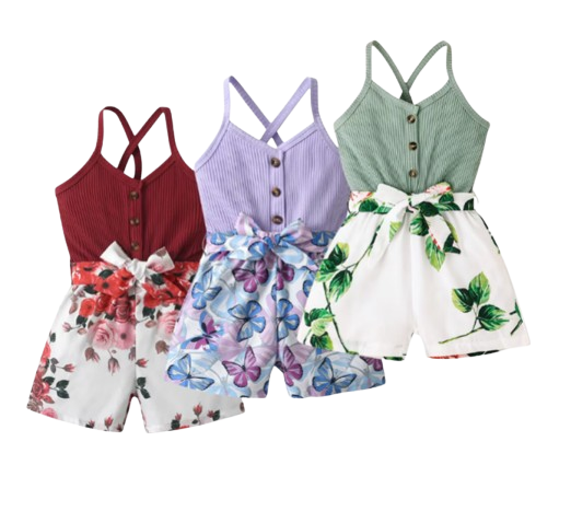 The Cora - Baby Girl Cotton Patchwork Sleeveless Backless Dress