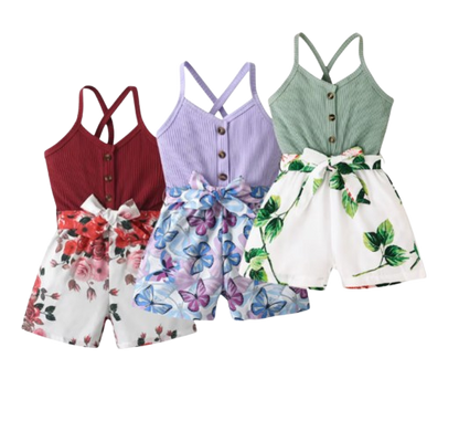 The Cora - Baby Girl Cotton Patchwork Sleeveless Backless Dress