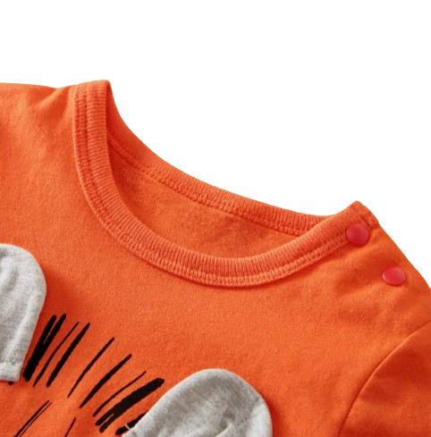 The David - Baby Boy Orange Lion Print Long Sleeve with Pants