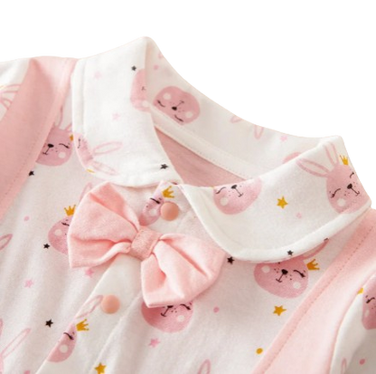 The Delilah - Cute Cartoon Bow Tie Rabbit Printed Bodysuit