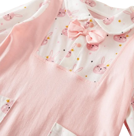 The Delilah - Cute Cartoon Bow Tie Rabbit Printed Bodysuit