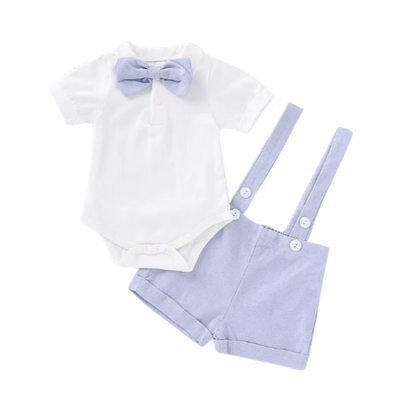 The Dereck - Baby Boy Formal Suit Gentleman Romper + Suspenders Shorts