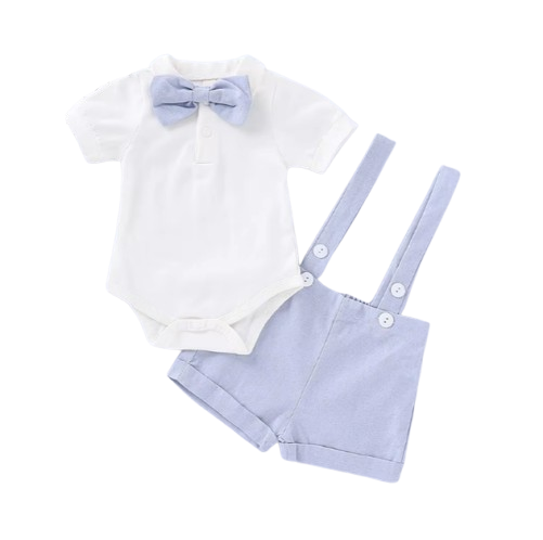 The Dereck - Baby Boy Formal Suit Gentleman Romper + Suspenders Shorts