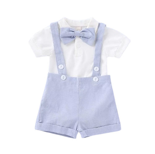 The Dereck - Baby Boy Formal Suit Gentleman Romper + Suspenders Shorts