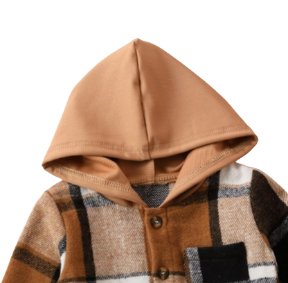 The Dutton - Brown Plain Hooded Top + Solid Colour Pants