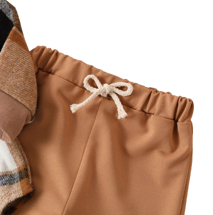 The Dutton - Brown Plain Hooded Top + Solid Colour Pants