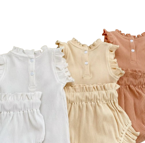 The Elena - Baby Girl Solid Colour Top PP Shorts Set