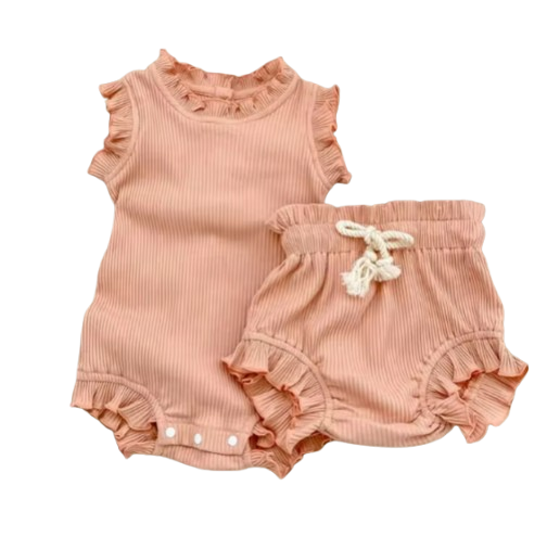 The Elena - Baby Girl Solid Colour Top PP Shorts Set