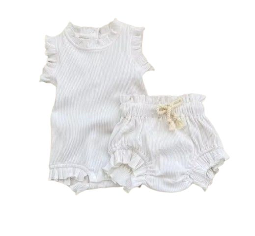 The Elena - Baby Girl Solid Colour Top PP Shorts Set