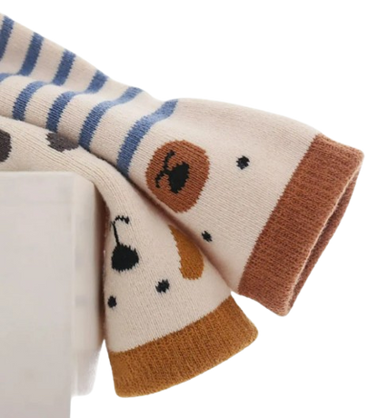 The Eli - Baby Unisex 5 Pairs Animal Print Anti-Slip Baby Socks