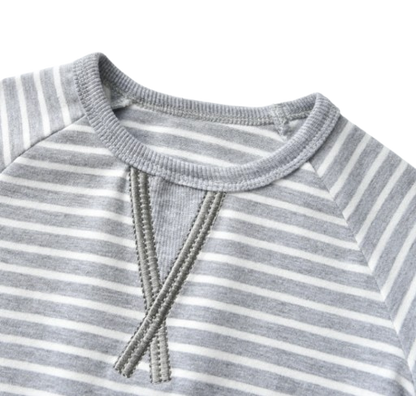 The Elio - Baby Boy Striped Pullover Top and Pants