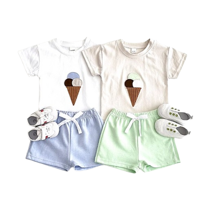 The Emmanuel - Baby Boy Ice Cream Print T-Shirt + Shorts