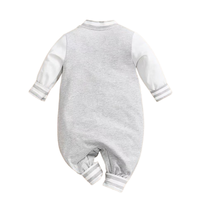 The Ian - Baby Boy Baseball Boston Cotton Long Sleeve Footies Bodysuit