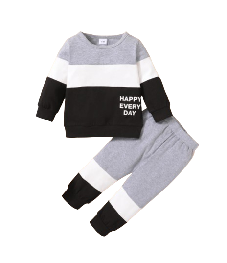 The Jack - Baby Boy Happy Every Day Print Sweatshirt & Pants