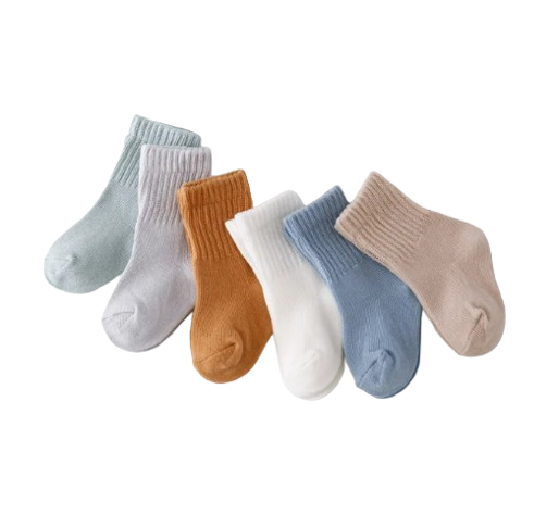 The Luke - Baby Unisex 6pairs Solid Colour Socks