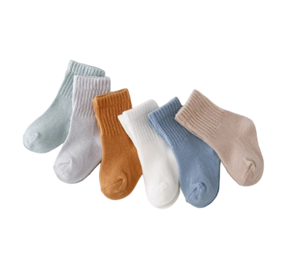 The Luke - Baby Unisex 6pairs Solid Colour Socks