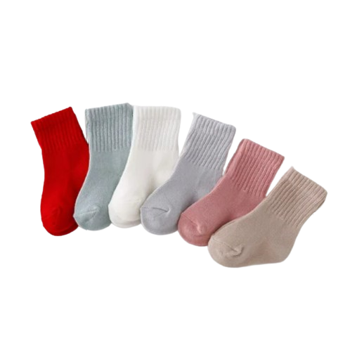 The Luke - Baby Unisex 6pairs Solid Colour Socks