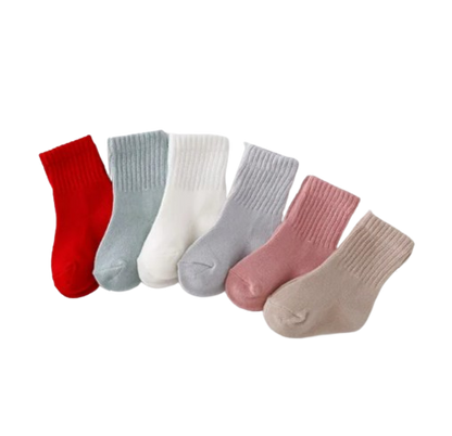 The Luke - Baby Unisex 6pairs Solid Colour Socks