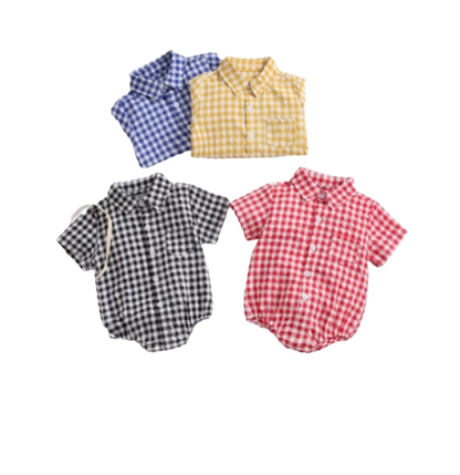 The Jasiel - Baby Boy Cotton Plaid Bodysuit