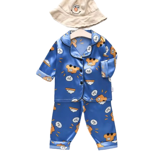 The Jodie - Baby Unisex Cute Print Pajamas Set - Blue Cars Print