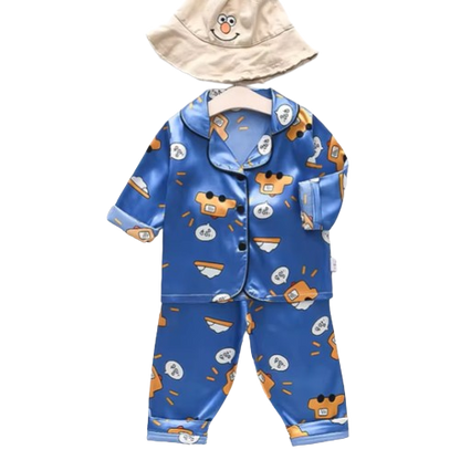 The Jodie - Baby Unisex Cute Print Pajamas Set - Blue Cars Print