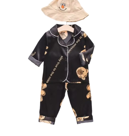 The Jodie - Baby Unisex Cute Print Pajamas Set - Brown Bear Print