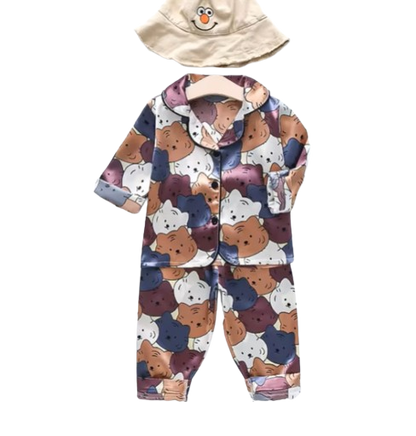 The Jodie - Baby Unisex Cute Print Pajamas Set - Cat Faces Print