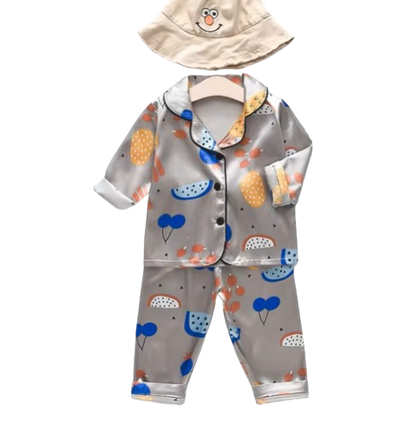 The Jodie - Baby Unisex Cute Print Pajamas Set - Gray Watermelon Print