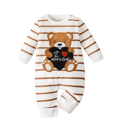 The Judah - Baby Boy Long Sleeve Plaid Mini Bear Romper