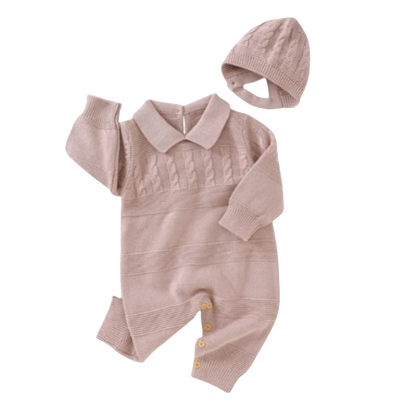 The Justin - Baby Unisex Turtle Neck Long Sleeve Romper + Hats