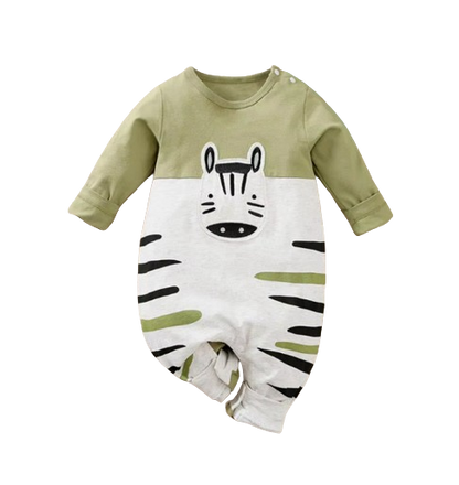 The Kaiden - Baby Boy Cute Zebra Embroidered Bodysuit