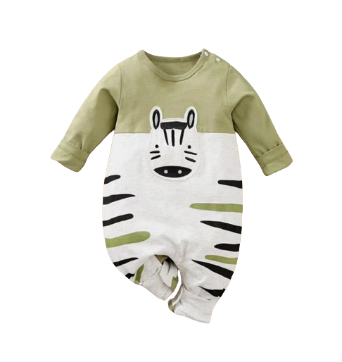 The Kaiden - Baby Boy Cute Zebra Embroidered Bodysuit