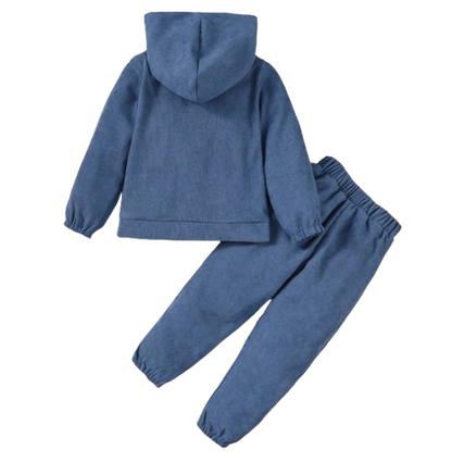 The Kaizen - 2pcs Baby Boy Blue Long Sleeve Hooded Suit