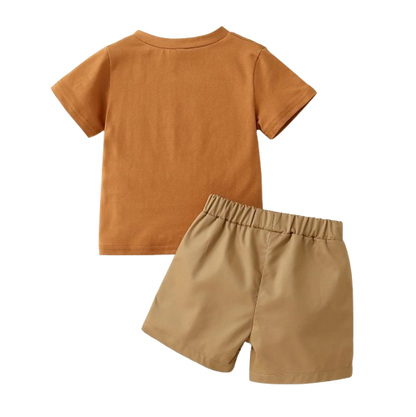 The Kayden - Baby Unisex Short Sleeve Patchwork Energetic Shorts Set