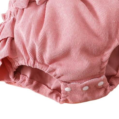 The Khloe - Baby Girl Pink Ruffle Long Sleeve Plaid Romper & Headband