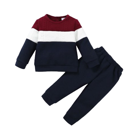 The Kylian - 2pcs Baby Boy Colour Blocking Sweater + Pants