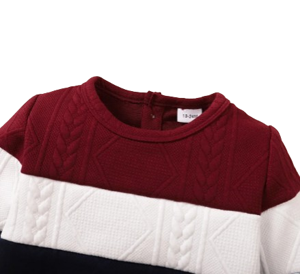 The Kylian - 2pcs Baby Boy Colour Blocking Sweater + Pants