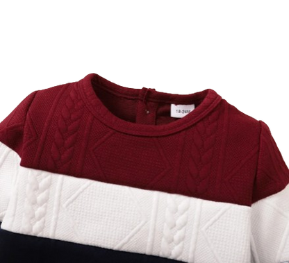 The Kylian - 2pcs Baby Boy Colour Blocking Sweater + Pants