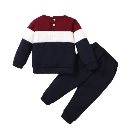 The Kylian - 2pcs Baby Boy Colour Blocking Sweater + Pants