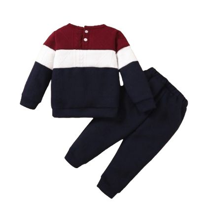 The Kylian - 2pcs Baby Boy Colour Blocking Sweater + Pants