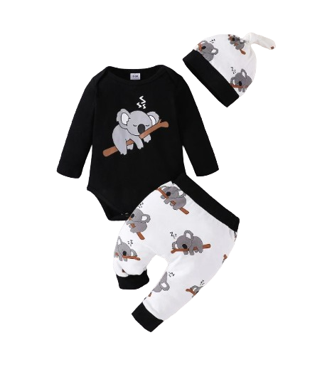 The Lane - 2pcs Koala Print Romper